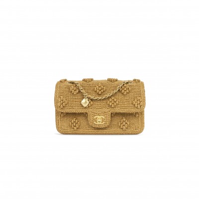 CHANEL SEASONAL RAFFIA FLAP AS4529 (22.5*13.5*7cm)